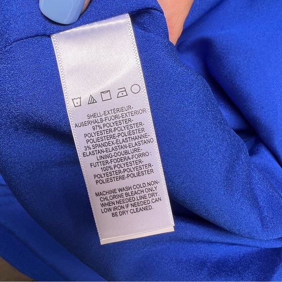 Dress The Population Electric Blue Cocktail Sheath Dress Sz Small - Picture 6 of 8